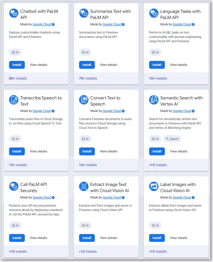 AI-powered extensions added to Firebase Extension Hub
