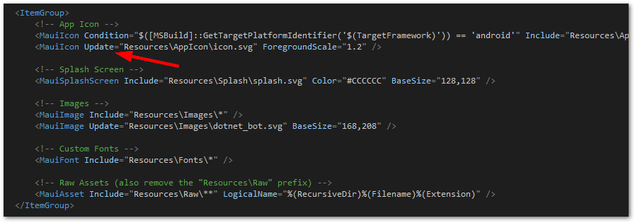 I changed the Include reference to an Update reference (red arrow) and this fixes the build error.