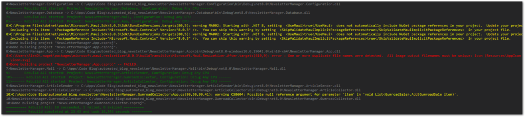 Build error after migrating to .NET 8 in a .NET MAUI project