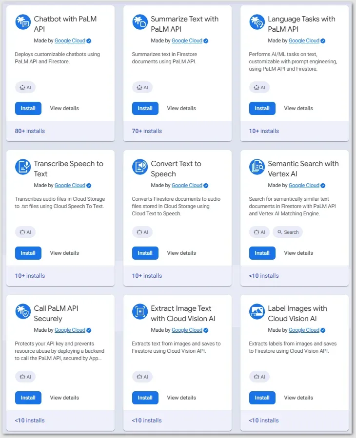 AI-powered extensions added to Firebase Extension Hub
