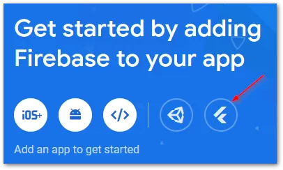 Add Flutter app to Firebase screenshot by author