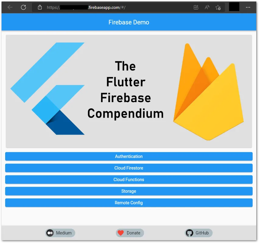 Screenshot of the deployed Flutter web app with Firebase Hosting by author
