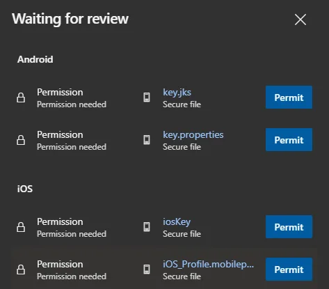 Dialog for missing permissions before a pipeline can run in Azure\u00a0DevOps