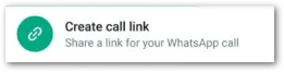 Screenshot of the WhatsApp sticky call link\u00a0item