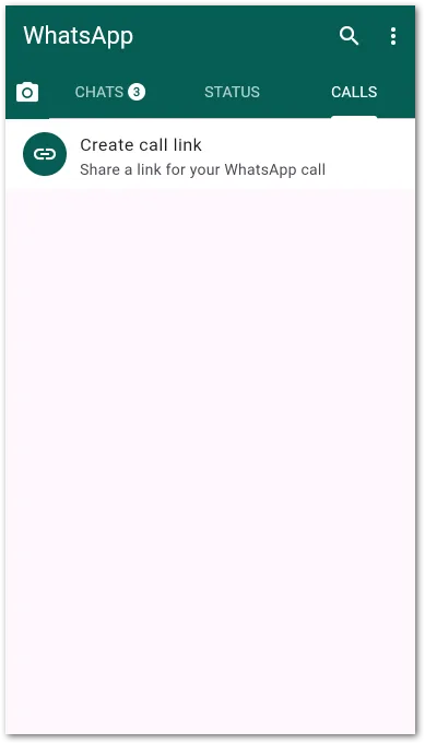 Screenshot of the demo app after adding the sticky call link to share with\u00a0others