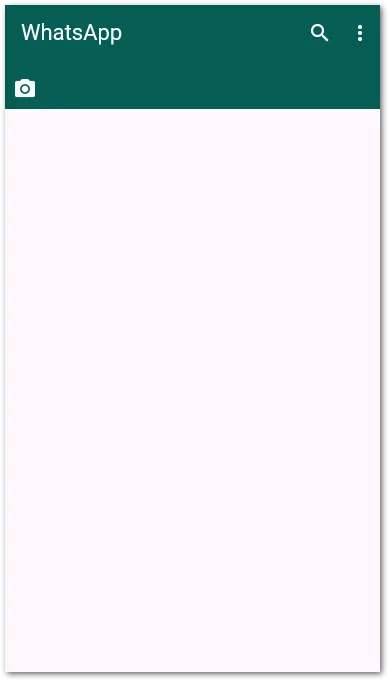 Screenshot of the demo app after adding a row below the app bar with an action icon and an empty placeholder for the tab bar\u00a0widget