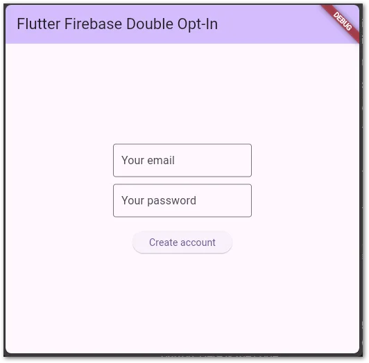 Flutter web app registration form to create an account with Firebase Authentication