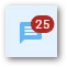 A message icon with an indicator of new messages