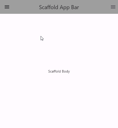 An example video of a drawers in a Scaffold widget of a Flutter application