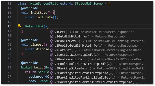 Intellisense auto-completion shows all available endpoints for a given API in\u00a0VSCode