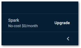 Firebase plan upgrade step 1: Click on the Upgrade button in the bottom left corner of the Firebase menu