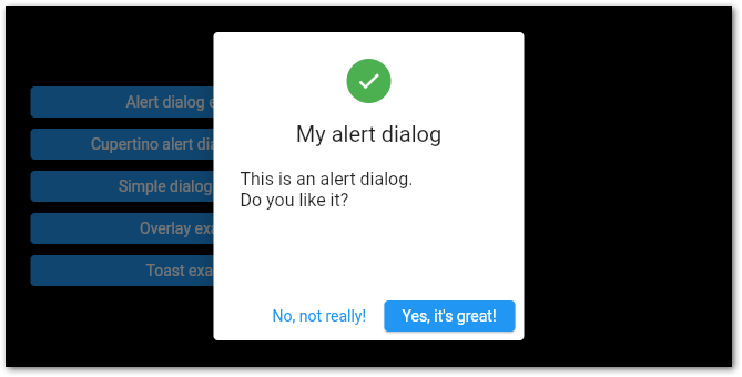 Flutter AlertDialog example by author