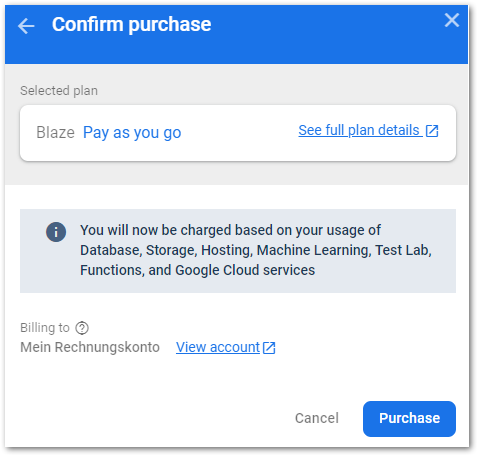 Purchase confirmation screenshot by author