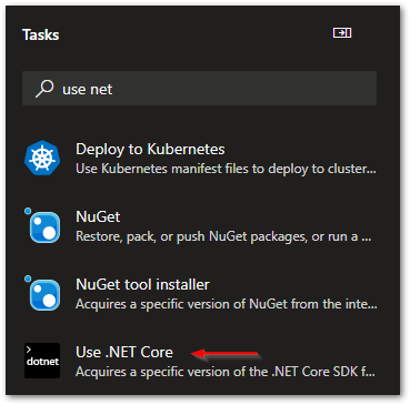 Use .NET Core task to install specific .NET version in Azure Pipelines