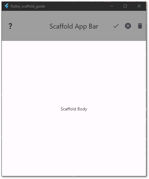 An example of a customized AppBar in a Scaffold widget of a Flutter application