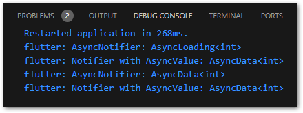 Output of types of AsyncNotifier<int> and Notifier with AsyncValue<int>.