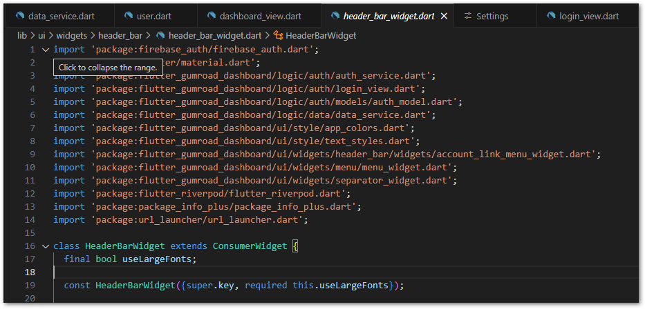 Code folding in Visual Studio Code for import statements