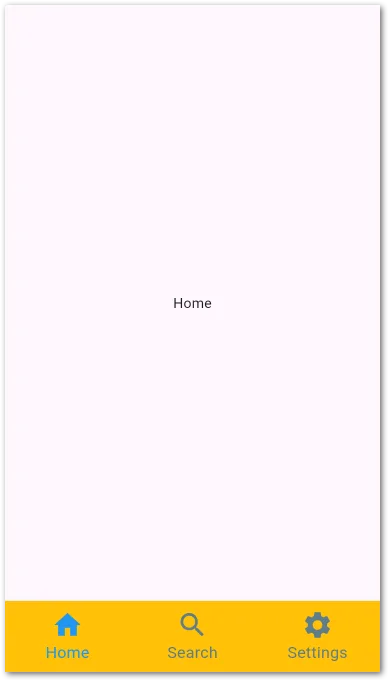BottomNavigationBar with different background color