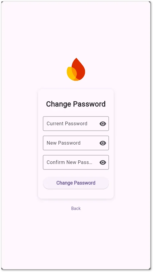 Form to update the password. The old password is required in case the sign in was too long ago (roughly more than 5 minutes). In that case, a reauthentication is needed to change the password.