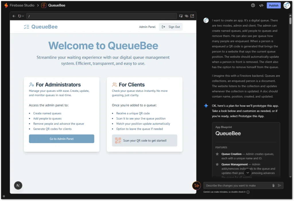 Firebase Studio Prototype View