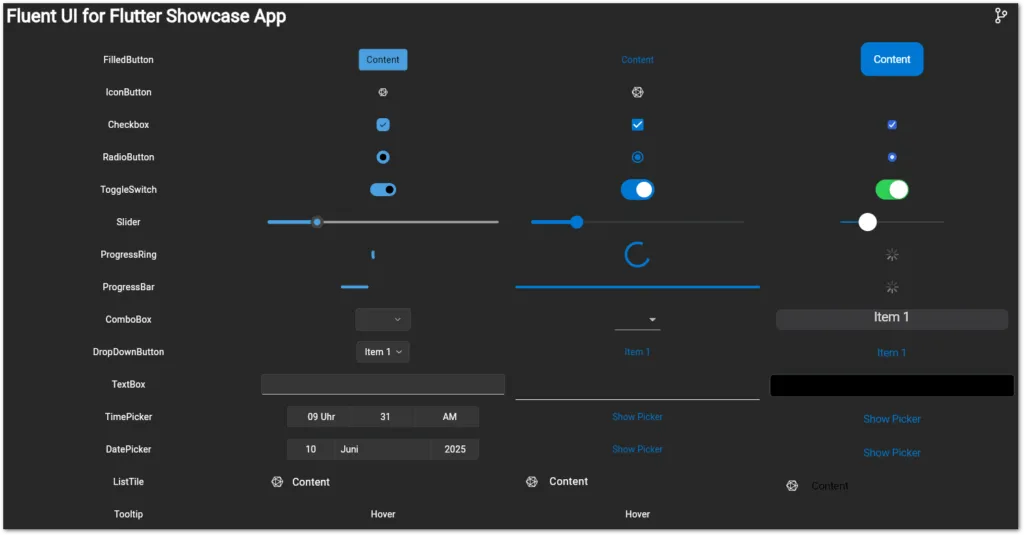 Fluent UI widgets for Flutter apps