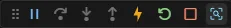 When running on the Google Chrome browser, the hot reload symbol (yellow flash) is available and working.