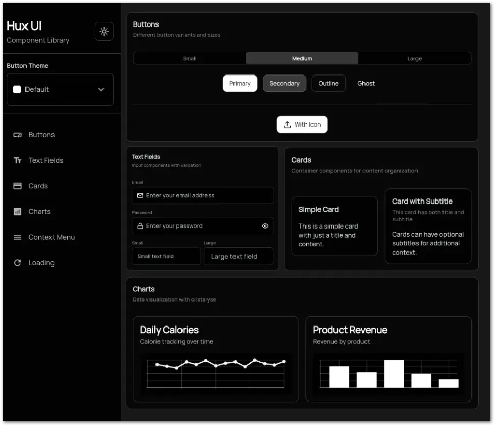 Hux UI widgets for your Flutter apps