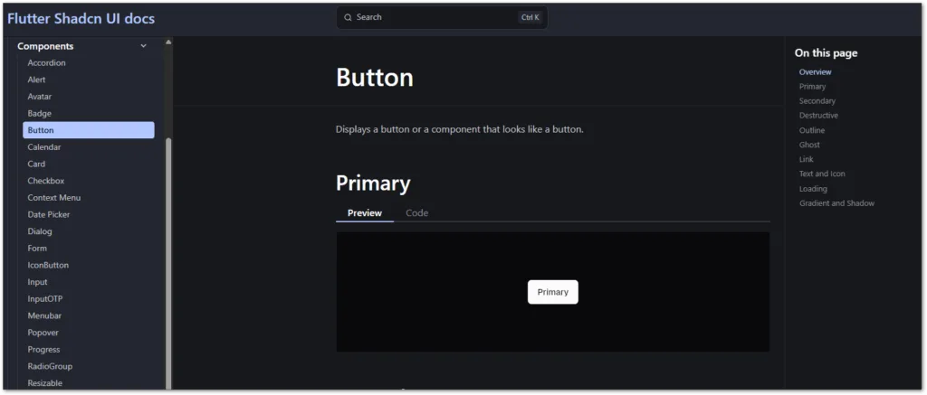 Shadcn UI widgets for Flutter apps